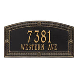 Whitehall Hamilton Standard Wall 2-Line Personalized Address Plaque - Black/Gold
