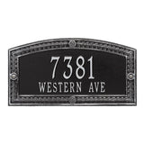 Whitehall Hamilton Standard Wall 2-Line Personalized Address Plaque - Black/Silver