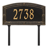 Whitehall Hamilton Standard Lawn 1-Line Personalized Address Plaque - Black/Gold