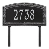 Whitehall Hamilton Standard Lawn 1-Line Personalized Address Plaque - Black/Silver