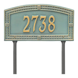 Whitehall Hamilton Standard Lawn 1-Line Personalized Address Plaque - Bronze/Verdigris