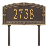 Whitehall Hamilton Standard Lawn 1-Line Personalized Address Plaque - Bronze/Gold