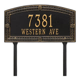 Whitehall Hamilton Standard Lawn 2-Line Personalized Address Plaque - Black/Gold