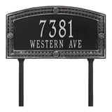 Whitehall Hamilton Standard Lawn 2-Line Personalized Address Plaque - Black/Silver