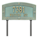 Whitehall Hamilton Standard Lawn 2-Line Personalized Address Plaque - Bronze/Verdigris