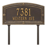 Whitehall Hamilton Standard Lawn 2-Line Personalized Address Plaque - Bronze/Gold