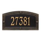 Whitehall Hamilton Estate Wall 1-Line Personalized Address Plaque - Black/Gold