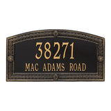 Whitehall Hamilton Estate Wall 2-Line Personalized Address Plaque - Black/Gold