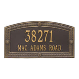 Whitehall Hamilton Estate Wall 2-Line Personalized Address Plaque - Bronze/Gold