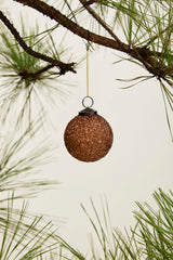 Copper Glitter Glass Ornaments By Accent Decor