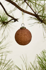Copper Glitter Glass Ornaments By Accent Decor