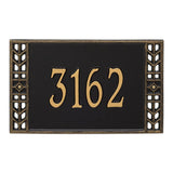 Whitehall Boston Standard Wall 1-Line Personalized Address Plaque - Black/Gold