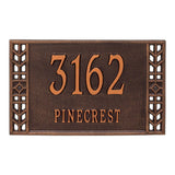 Whitehall Boston Standard Wall 2-Line Personalized Address Plaque - Antique Copper