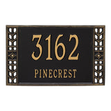 Whitehall Boston Standard Wall 2-Line Personalized Address Plaque - Black/Gold