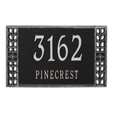 Whitehall Boston Standard Wall 2-Line Personalized Address Plaque - Black/Silver