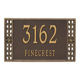 Whitehall Boston Standard Wall 2-Line Personalized Address Plaque - Bronze/Gold
