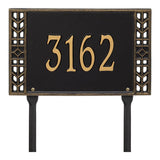 Whitehall Boston Standard Lawn 1-Line Personalized Address Plaque - Black/Gold
