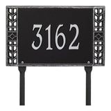 Whitehall Boston Standard Lawn 1-Line Personalized Address Plaque - Black/Silver