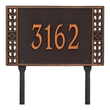 Whitehall Boston Standard Lawn 1-Line Personalized Address Plaque - Oil-Rubbed Bronze