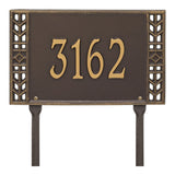 Whitehall Boston Standard Lawn 1-Line Personalized Address Plaque - Bronze/Gold