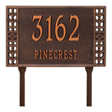 Whitehall Boston Standard Lawn 2-Line Personalized Address Plaque - Antique Copper
