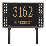 Whitehall Boston Standard Lawn 2-Line Personalized Address Plaque - Black/Gold