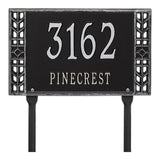 Whitehall Boston Standard Lawn 2-Line Personalized Address Plaque - Black/Silver
