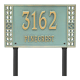 Whitehall Boston Standard Lawn 2-Line Personalized Address Plaque - Bronze/Verdigris