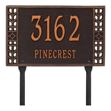 Whitehall Boston Standard Lawn 2-Line Personalized Address Plaque - Oil-Rubbed Bronze