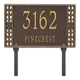 Whitehall Boston Standard Lawn 2-Line Personalized Address Plaque - Bronze/Gold