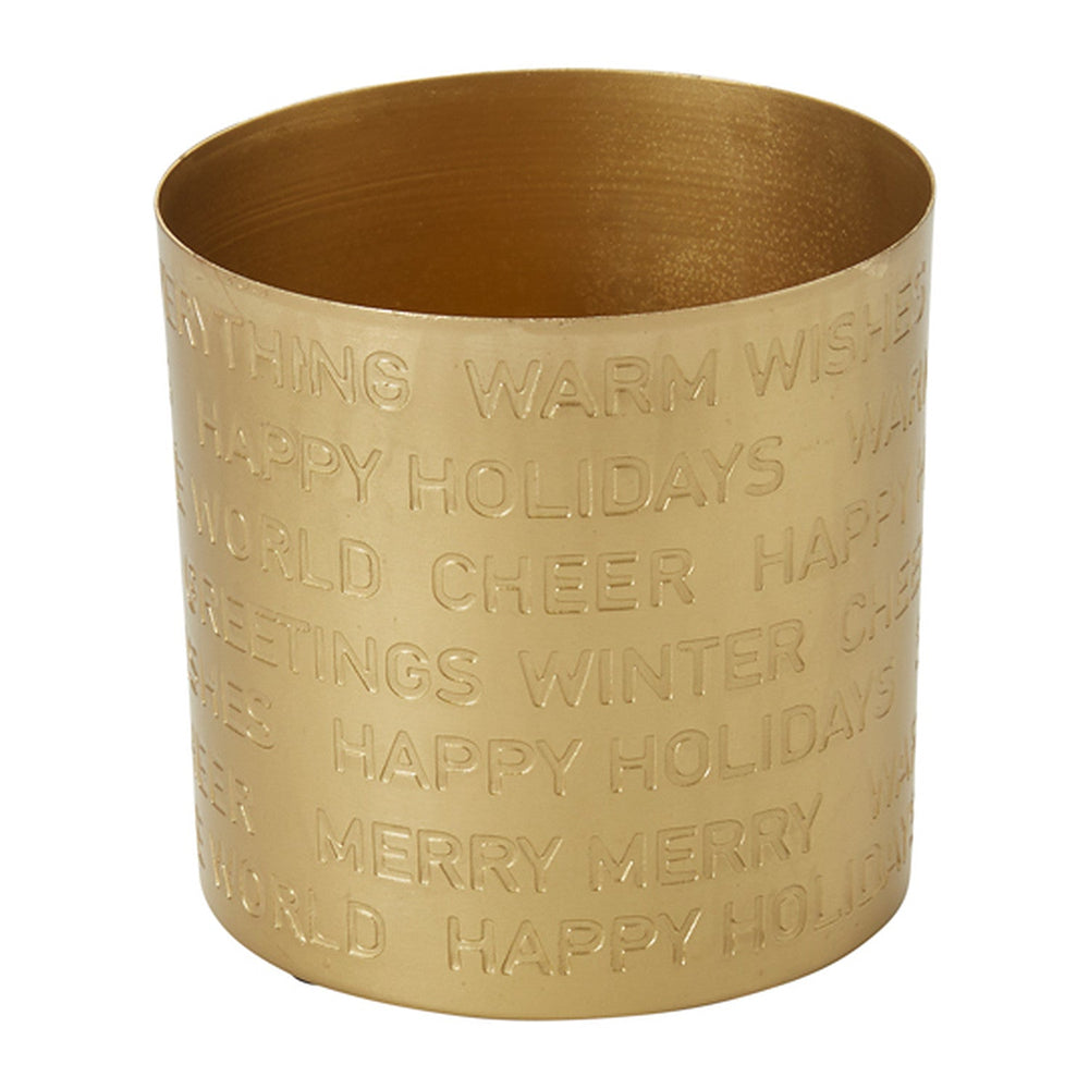 Cheerful Tidings Metal Pot (Set of 4) By Accent Decor