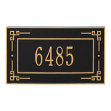 Whitehall Key Corner Standard Wall 1-Line Personalized Address Plaque - Black/Gold