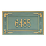 Whitehall Key Corner Standard Wall 1-Line Personalized Address Plaque - Bronze/Verdigris