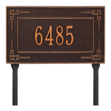 Whitehall Key Corner Standard Lawn 1-Line Personalized Address Plaque - Antique Copper