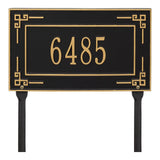 Whitehall Key Corner Standard Lawn 1-Line Personalized Address Plaque - Black/Gold