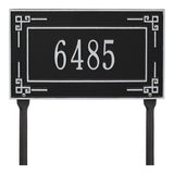 Whitehall Key Corner Standard Lawn 1-Line Personalized Address Plaque - Black/Silver