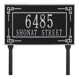 Whitehall Key Corner Standard Lawn 2-Line Personalized Address Plaque - Black/Silver