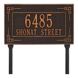 Whitehall Key Corner Standard Lawn 2-Line Personalized Address Plaque - Oil-Rubbed Bronze
