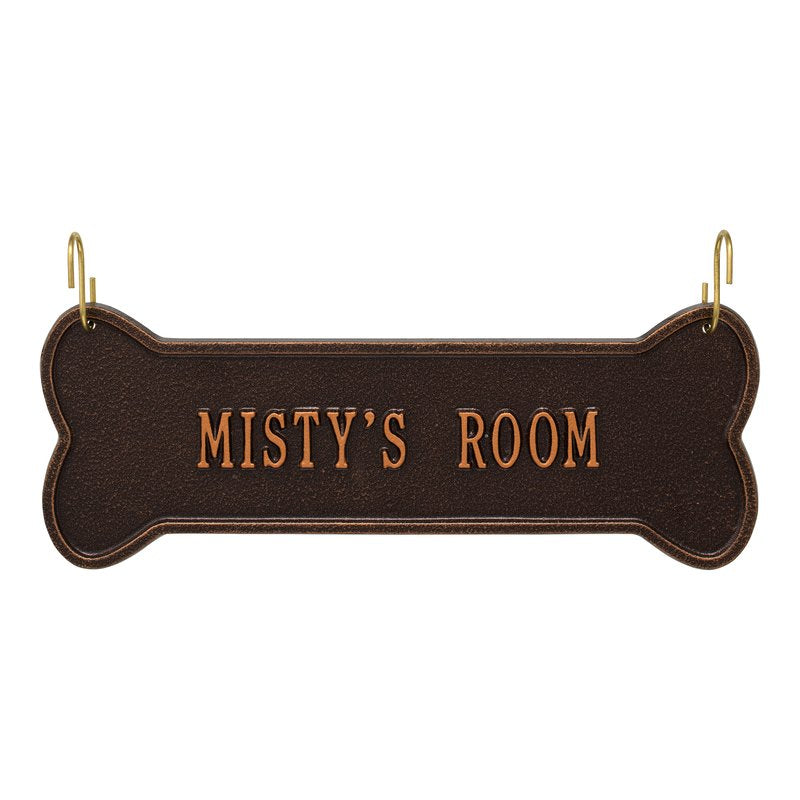 Whitehall Hanging Bone 1-Line Crate Personalized Plaque - Antique Copper