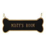 Whitehall Hanging Bone 1-Line Crate Personalized Plaque - Black/Gold