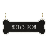 Whitehall Hanging Bone 1-Line Crate Personalized Plaque - Black/White