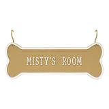 Whitehall Hanging Bone 1-Line Crate Personalized Plaque - Curry/White