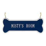 Whitehall Hanging Bone 1-Line Crate Personalized Plaque - Dark Blue/White