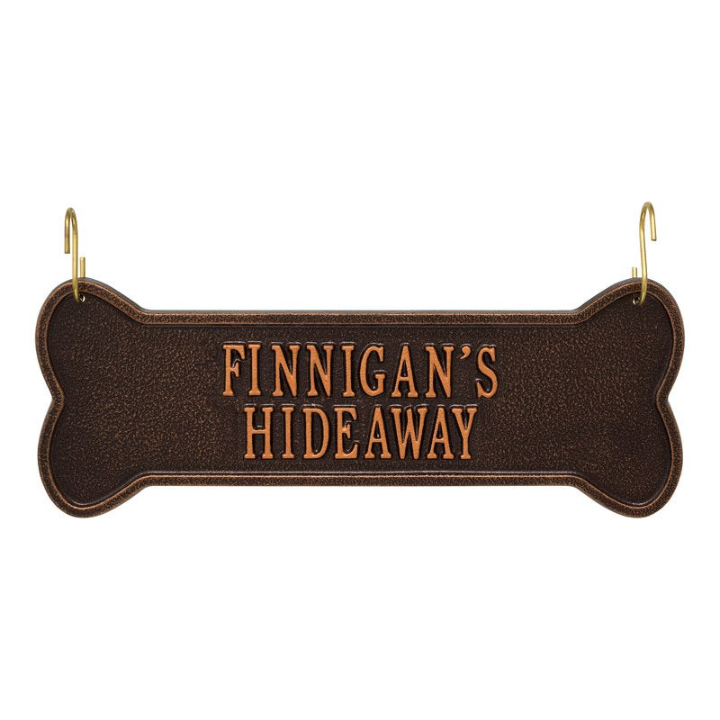 Whitehall Hanging Bone 2-Line Crate Personalized Plaque - Antique Copper