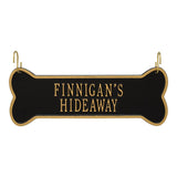 Whitehall Hanging Bone 2-Line Crate Personalized Plaque - Black/Gold