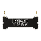 Whitehall Hanging Bone 2-Line Crate Personalized Plaque - Black/White