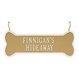 Whitehall Hanging Bone 2-Line Crate Personalized Plaque - Curry/White