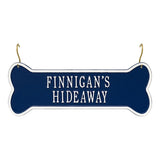 Whitehall Hanging Bone 2-Line Crate Personalized Plaque - Dark Blue/White