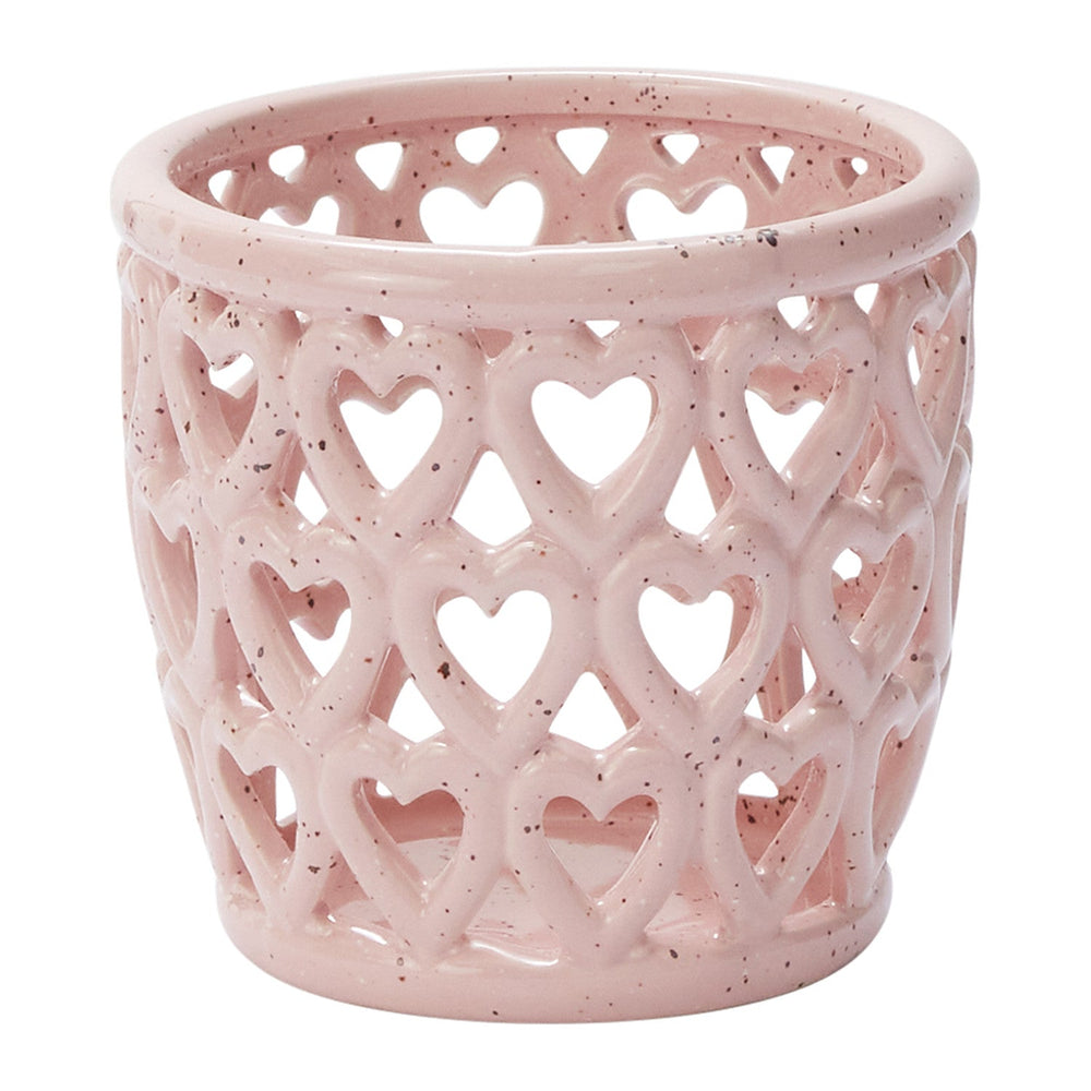 Cherished Hearts Orchid Speckled Glossy Pots By Accent Decor