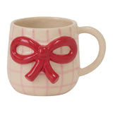 Red Bow Ceramic Decorative Mug By Accent Decor